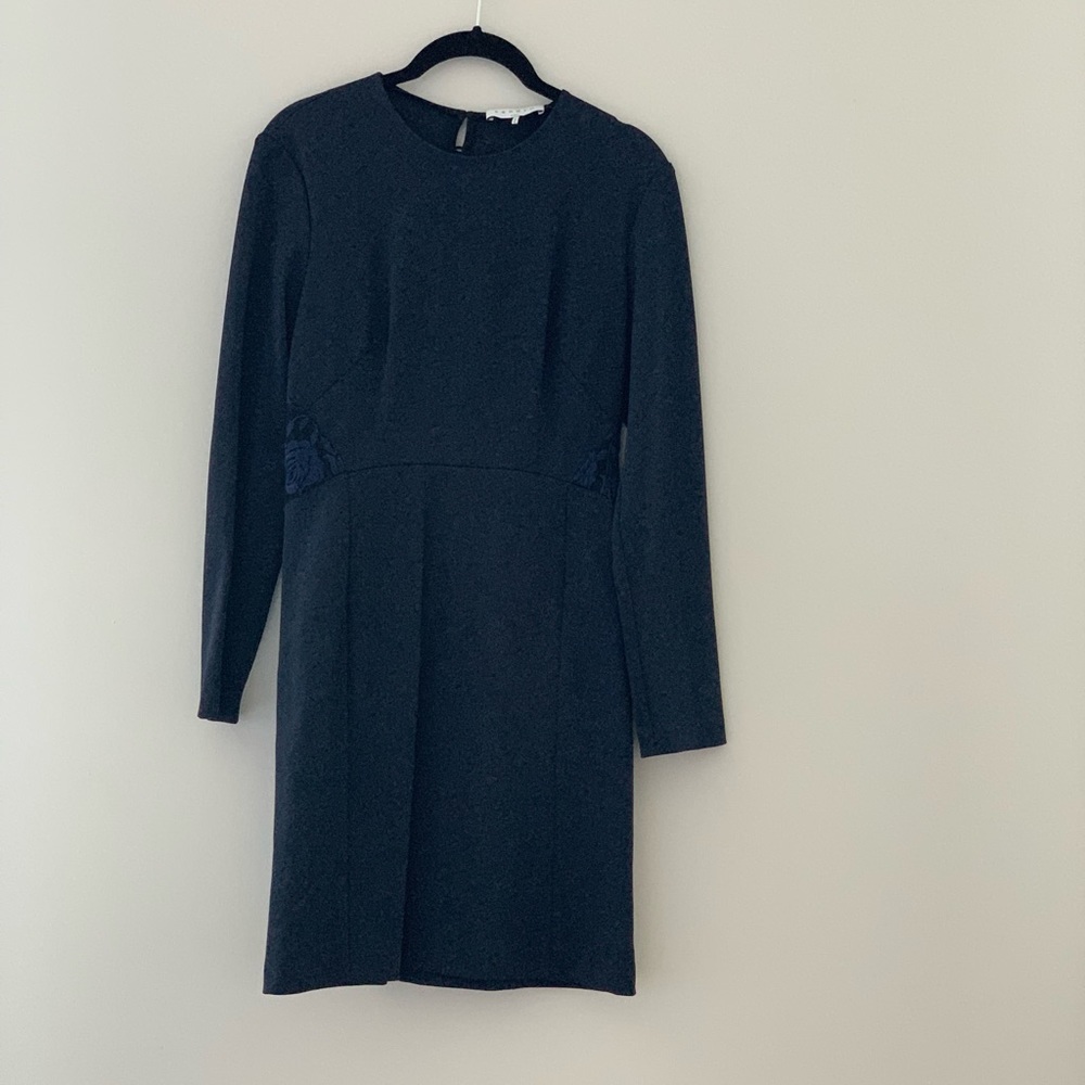 New Blue Etzi Illusion-back Fit & Flare Dress